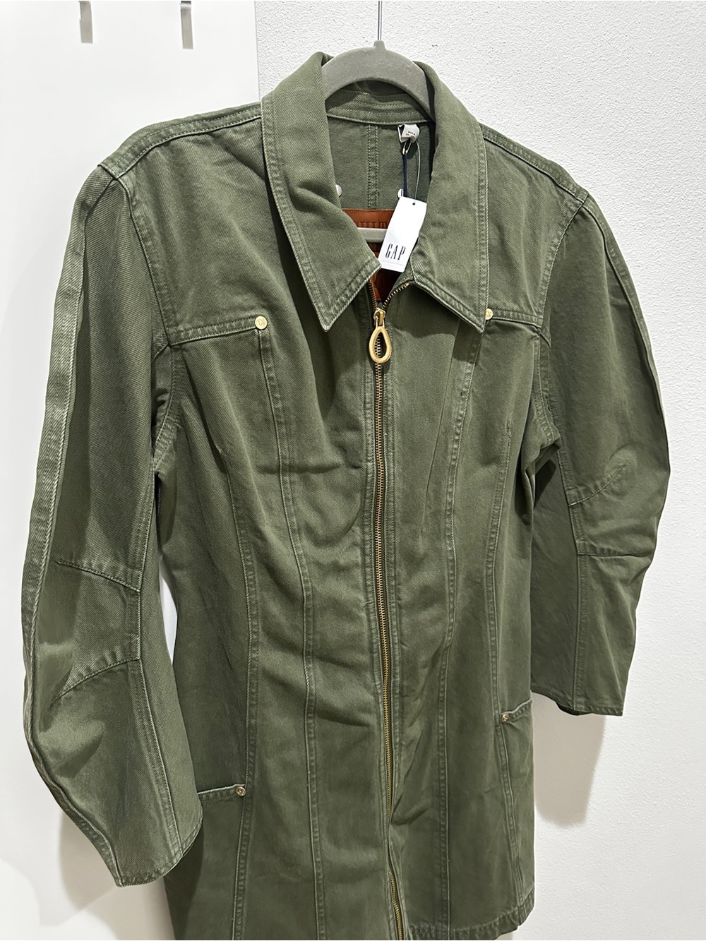 GAP x Cult Gaia Green Denim Zip Mini Dress NWT 🌿
